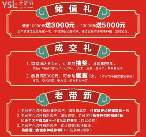 老带新老顾客介绍种植/矫正新客户,如果未成交,可奖励牙齿护理套盒一