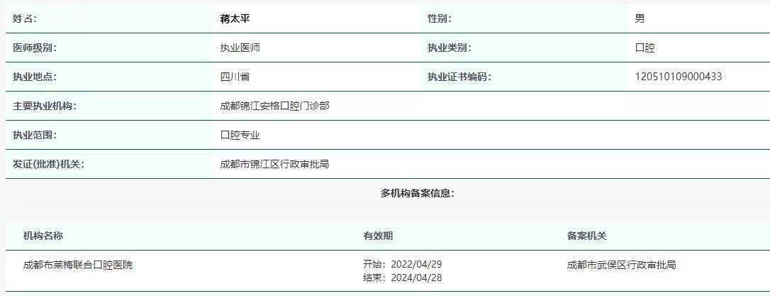 蒋太平医生卫健委资料