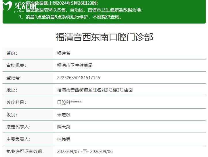 福清东南口腔资质