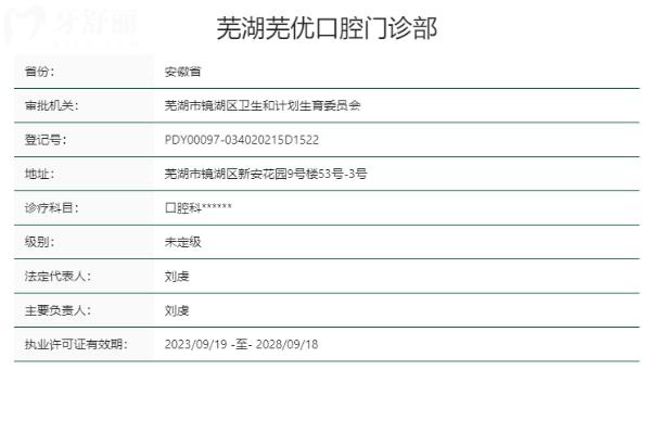 芜湖芜优口腔门诊部正规靠谱吗