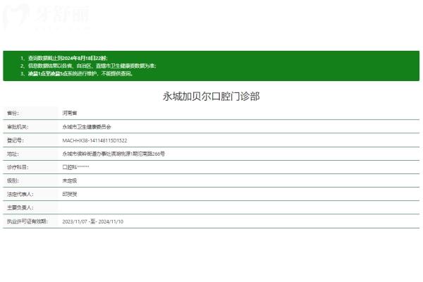 商丘永城加贝尔口腔门诊部正规吗